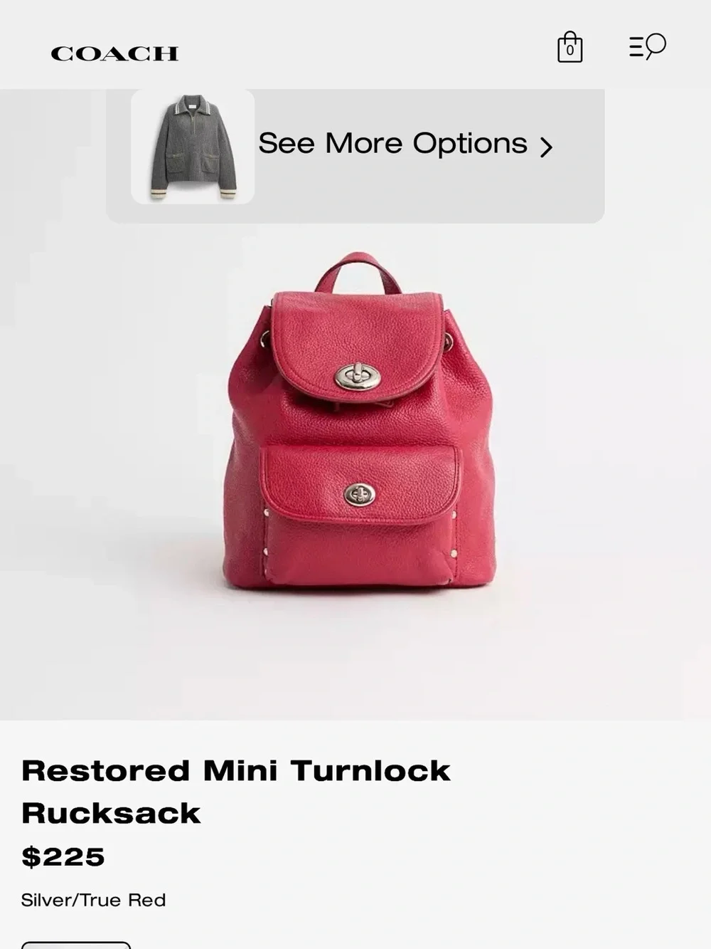 Coach compact pebbled